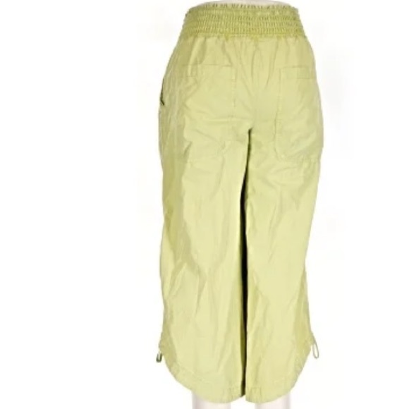Anthropologie Green Smocked Waist cropped parachute pants size extra small - Picture 12 of 12